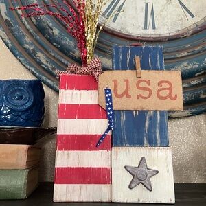 Patriotic Wooden USA Decor